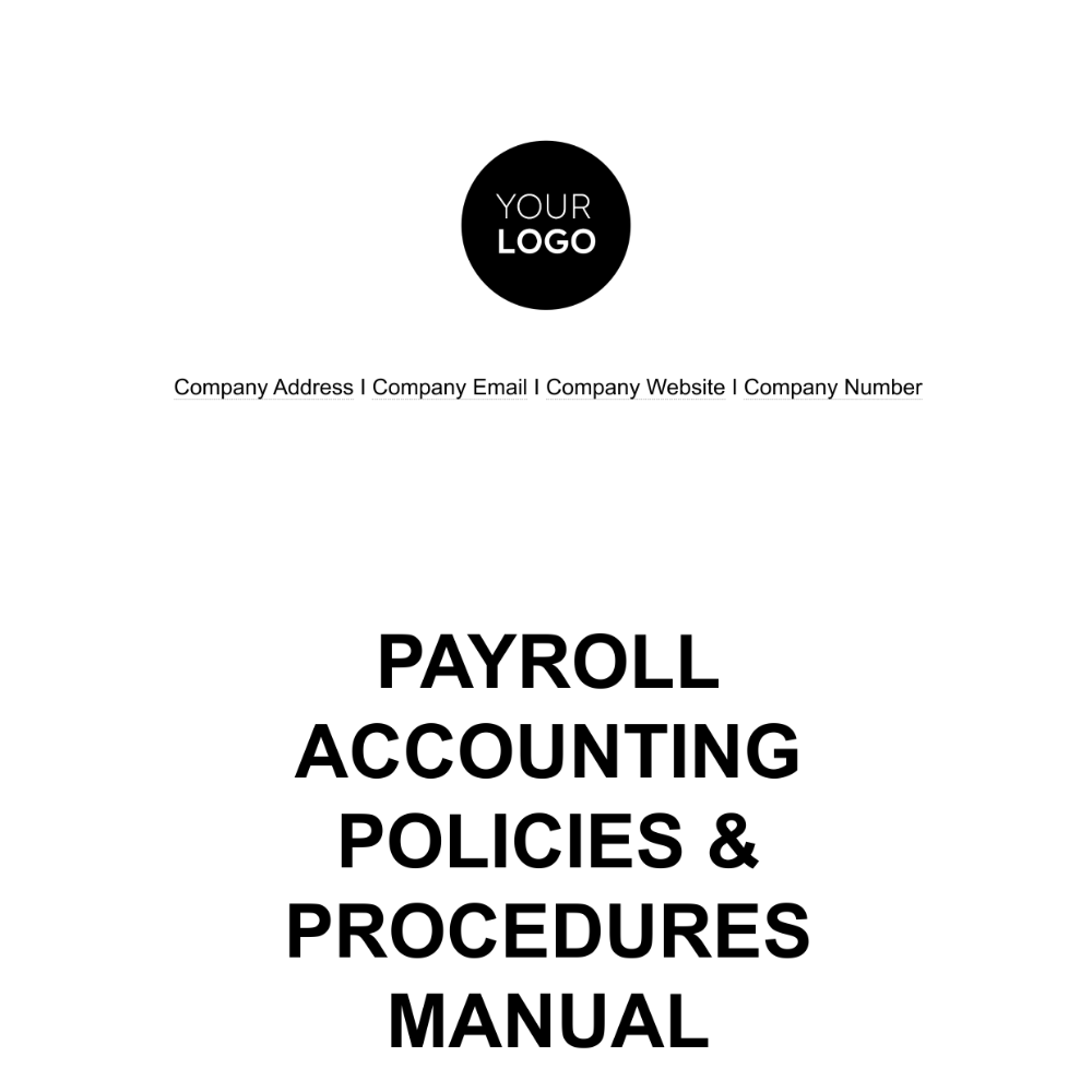 Payroll Accounting Policies Procedures Manual Template Edit