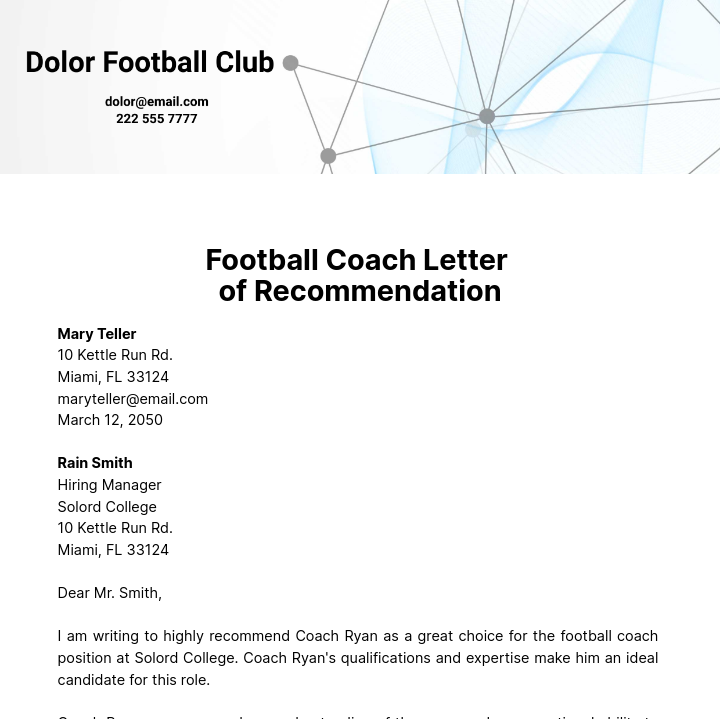 Writing an Effective Letter of Recommendation for a Coach