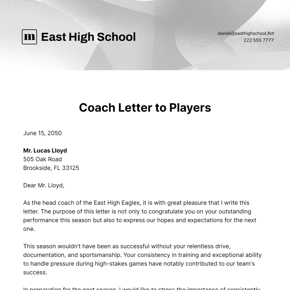 How to Write an Effective Letter to Your Coach: A Player's Guide