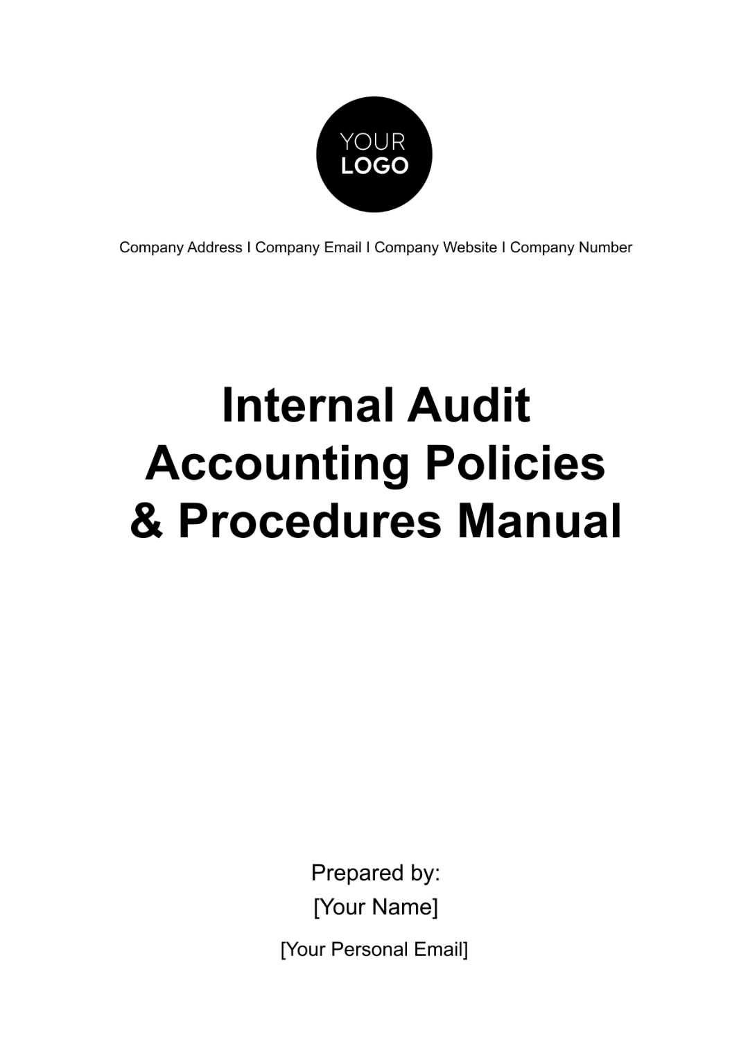 Internal Audit Accounting Policies Procedures Manual Template