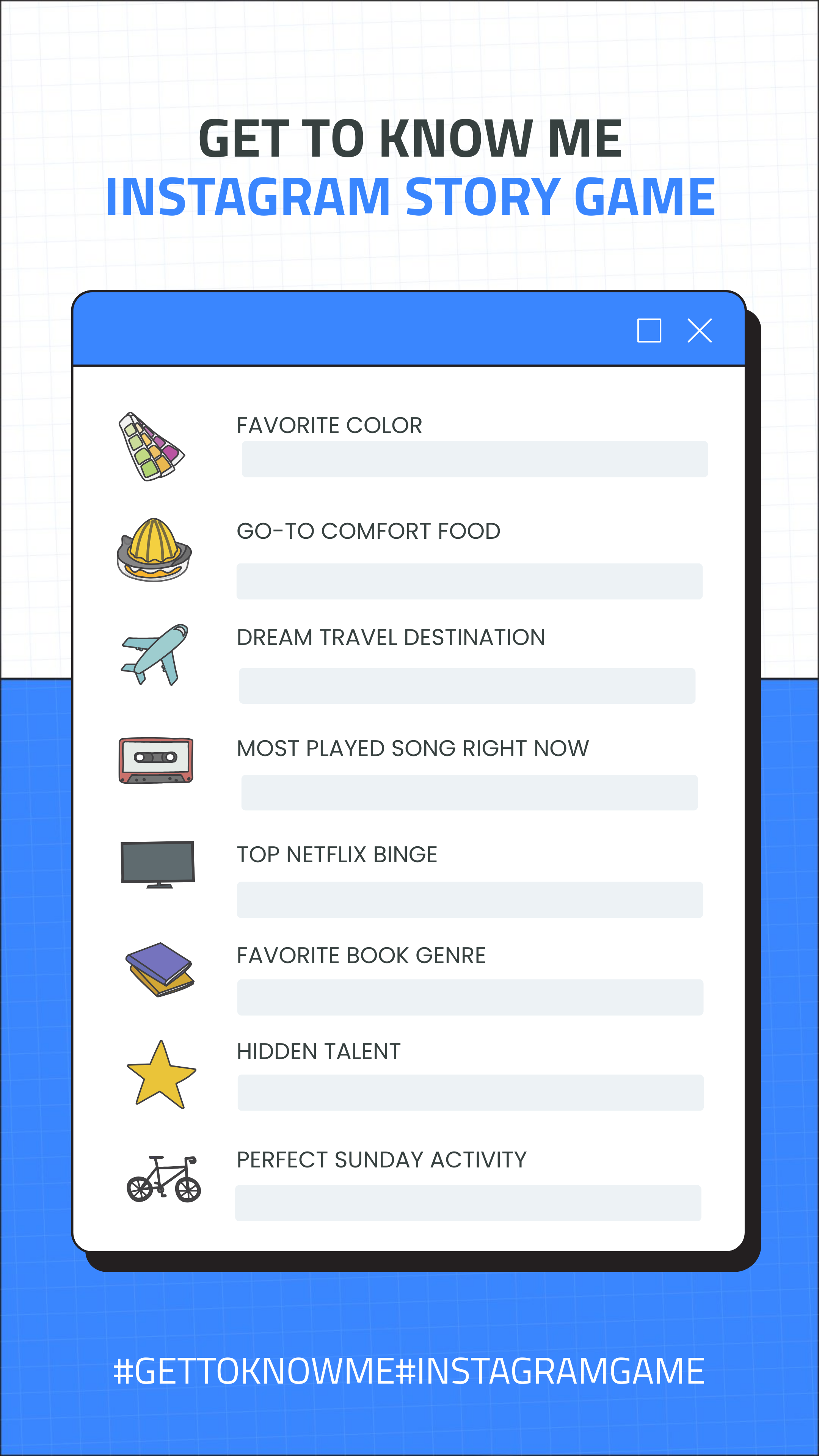 Get to Know Me Instagram Story Game Templates - Edit Online & Download  Example | Template.net