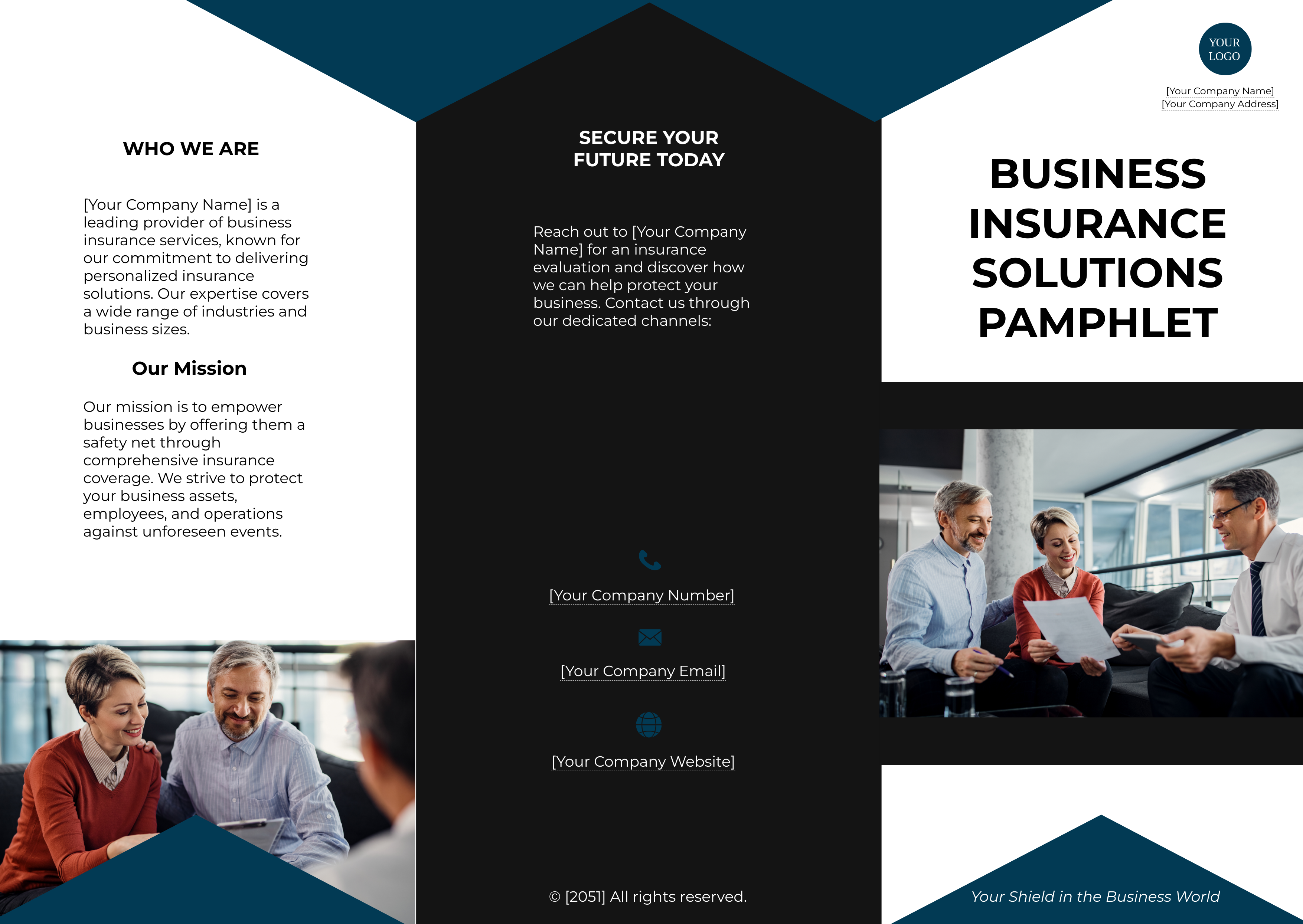 Business Insurance Solutions Pamphlet Template - Edit Online & Download  Example
