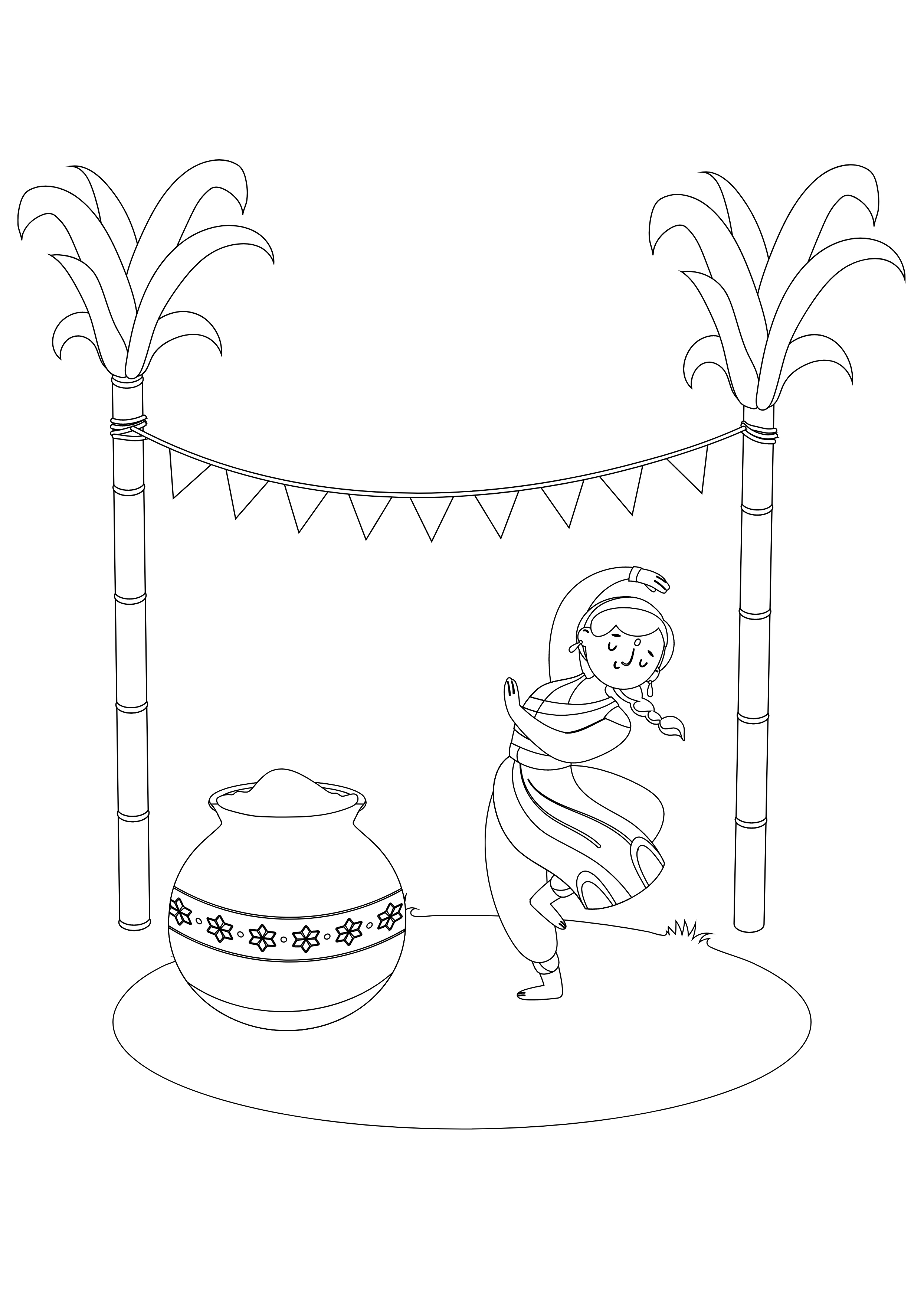 Pongal Festival drawing easy | Makar Sankranti festival drawing | How to draw  pongal picture | Easy drawings, Doodle drawings, Art lessons elementary
