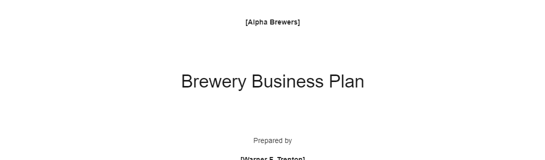 farm brewery business plan