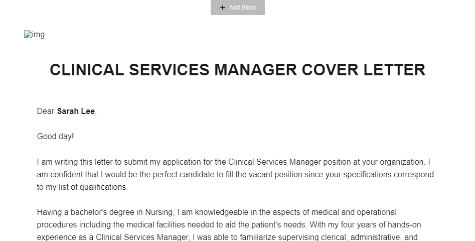 free-clinical-services-manager-cover-letter-template-template