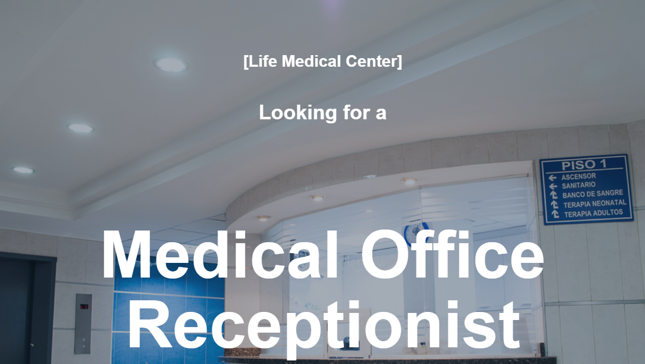 Medical Office Receptionist Job Ad and Description Template